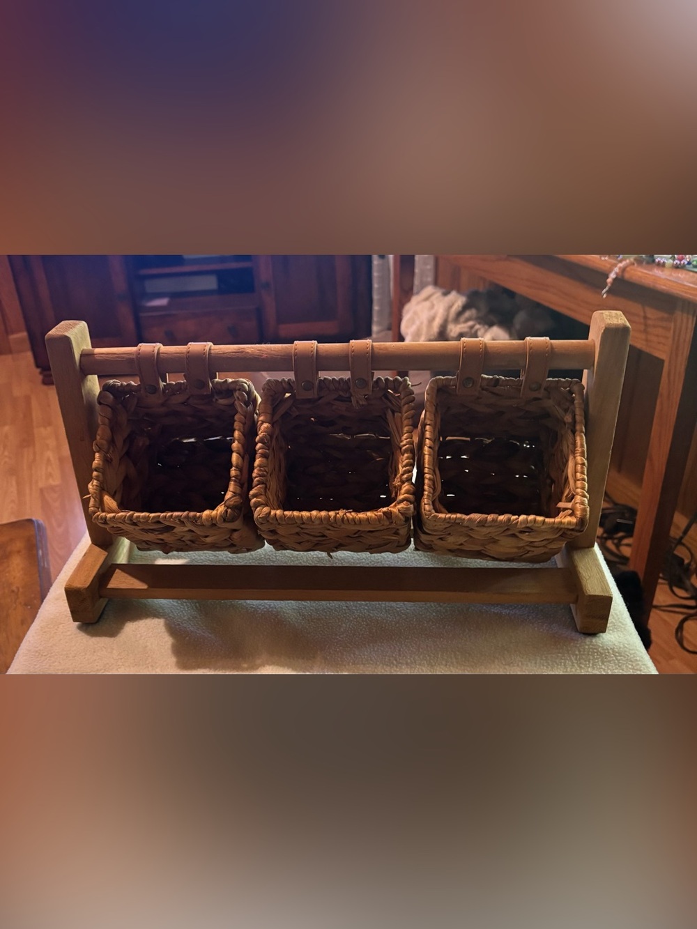 Woven Hanging Storage Baskets - Natural Brown